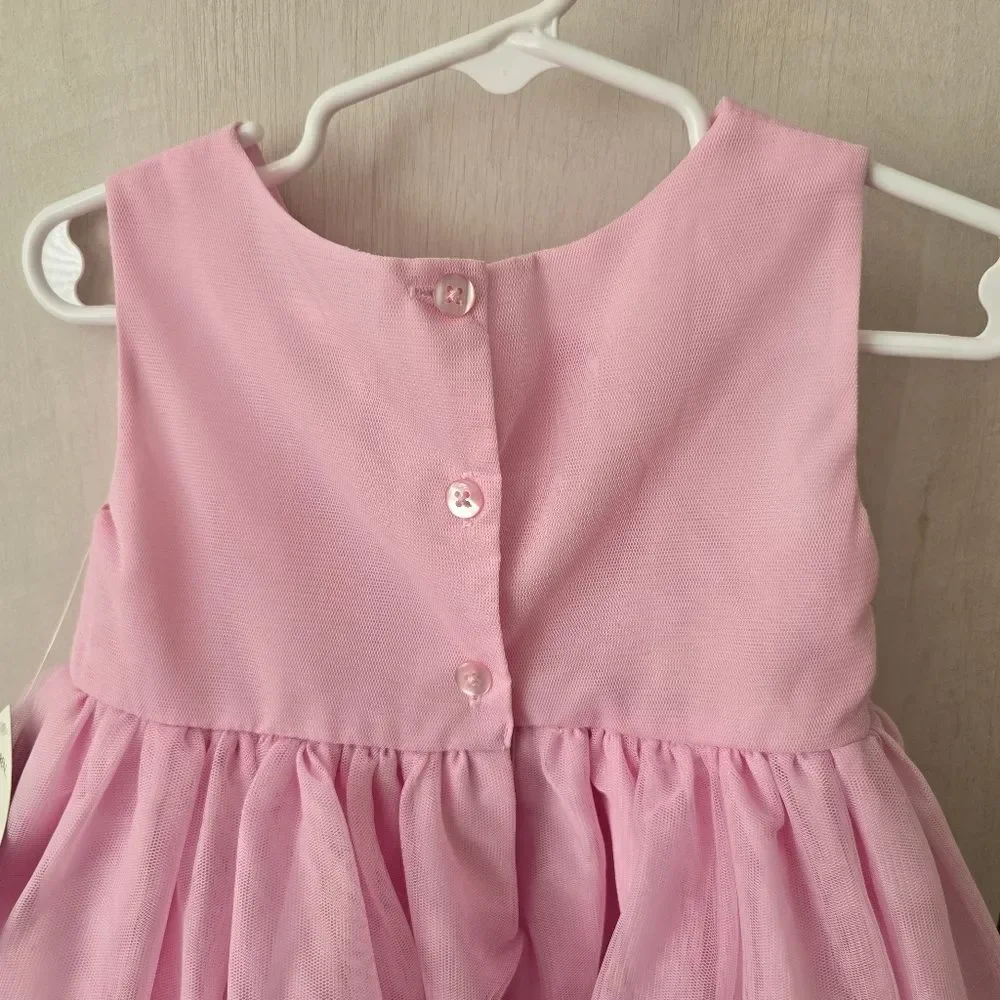 Blueberi Boulevard Baby Girls Embroidered Embellishment mesh dress 24 months